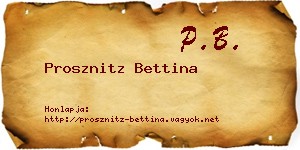 Prosznitz Bettina névjegykártya