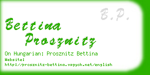 bettina prosznitz business card